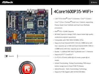 4Core1600P35-WiFi driver download page on the ASRock site
