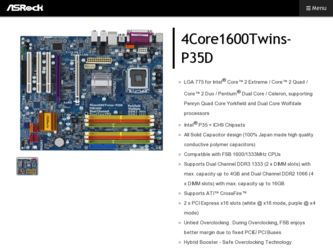 4Core1600Twins-P35D driver download page on the ASRock site