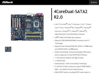 4CoreDual-SATA2 R2.0 driver download page on the ASRock site