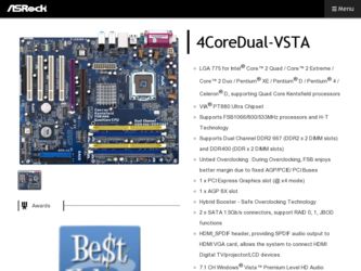 4CoreDual-VSTA driver download page on the ASRock site