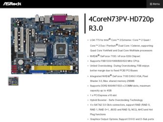 4CoreN73PV-HD720p R3.0 driver download page on the ASRock site