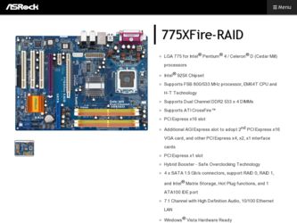 775XFire-RAID driver download page on the ASRock site