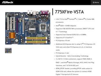 775XFire-VSTA driver download page on the ASRock site