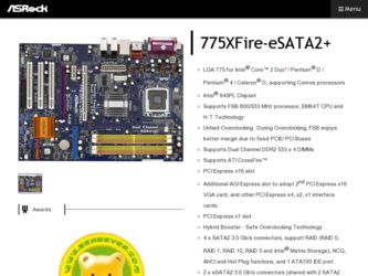 775XFire-eSATA2 driver download page on the ASRock site