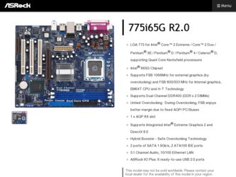 775i65G R2.0 driver download page on the ASRock site