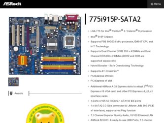 775i915P-SATA2 driver download page on the ASRock site