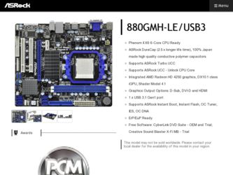 880GMH-LE/USB3 driver download page on the ASRock site
