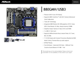 880GMH/USB3 driver download page on the ASRock site