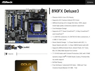 890FX Deluxe3 driver download page on the ASRock site