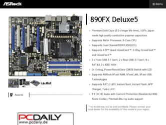 890FX Deluxe5 driver download page on the ASRock site