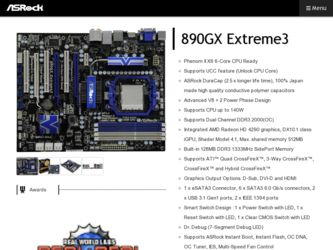 890GX Extreme3 driver download page on the ASRock site