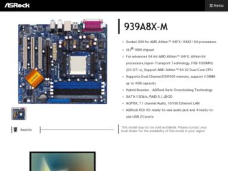 939A8X-M driver download page on the ASRock site