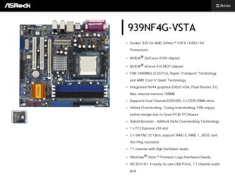 939NF4G-VSTA driver download page on the ASRock site