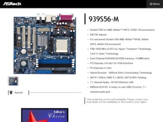 939S56-M driver download page on the ASRock site