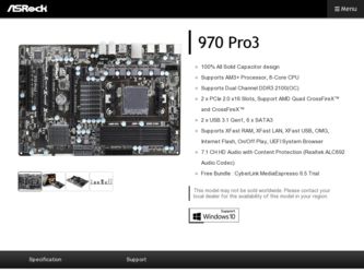 970 Pro3 driver download page on the ASRock site