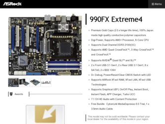 990FX Extreme4 driver download page on the ASRock site
