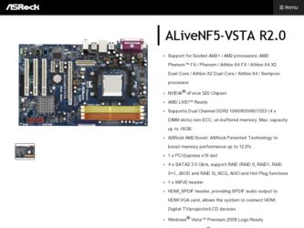 ALiveNF5-VSTA R2.0 driver download page on the ASRock site