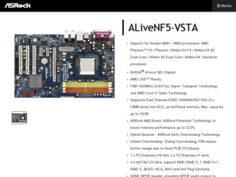 ALiveNF5-VSTA driver download page on the ASRock site