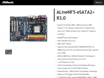 ALiveNF5-eSATA2 R3.0 driver download page on the ASRock site