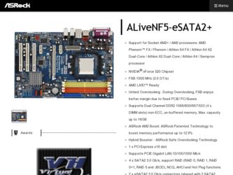 ALiveNF5-eSATA2 driver download page on the ASRock site