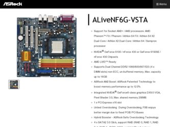 ALiveNF6G-VSTA driver download page on the ASRock site