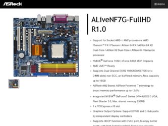 ALiveNF7G-FullHD R1.0 driver download page on the ASRock site
