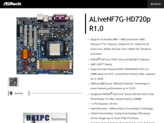 ALiveNF7G-HD720p R1.0 driver download page on the ASRock site