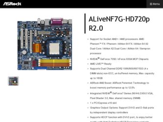 ALiveNF7G-HD720p R2.0 driver download page on the ASRock site