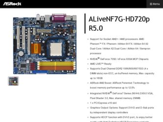 ALiveNF7G-HD720p R5.0 driver download page on the ASRock site