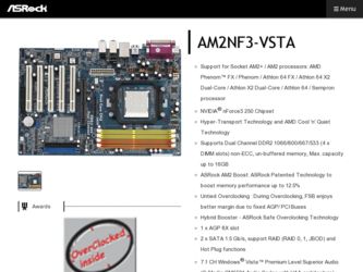 AM2NF3-VSTA driver download page on the ASRock site