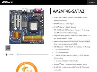 AM2NF4G-SATA2 driver download page on the ASRock site