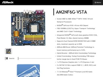 AM2NF6G-VSTA driver download page on the ASRock site