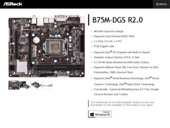 B75M-DGS R2.0 driver download page on the ASRock site