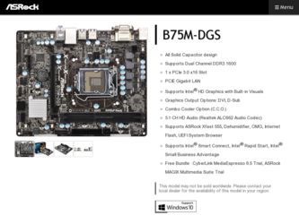 B75M-DGS driver download page on the ASRock site