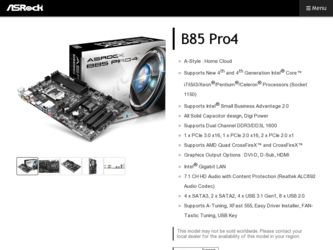 B85 Pro4 driver download page on the ASRock site