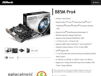 B85M Pro4 driver download page on the ASRock site