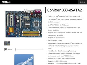ConRoe1333-eSATA2 driver download page on the ASRock site