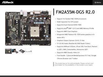 FM2A55M-DGS R2.0 driver download page on the ASRock site