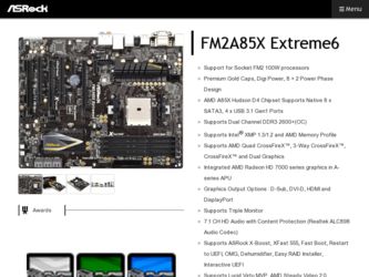 FM2A85X Extreme6 driver download page on the ASRock site