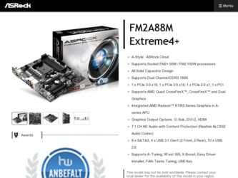 FM2A88M Extreme4 driver download page on the ASRock site