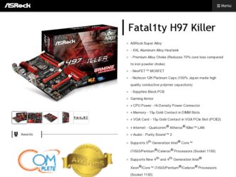 Fatal1ty H97 Killer driver download page on the ASRock site