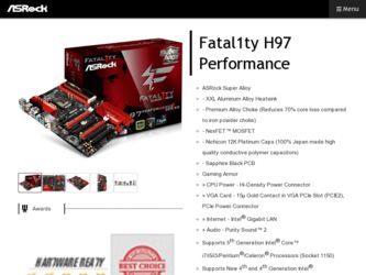 Fatal1ty H97 Performance driver download page on the ASRock site