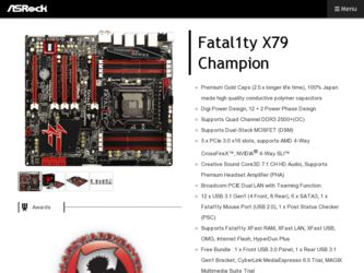 Fatal1ty X79 Champion driver download page on the ASRock site