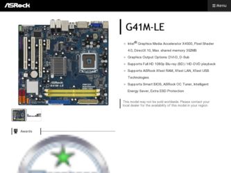 G41M-LE driver download page on the ASRock site