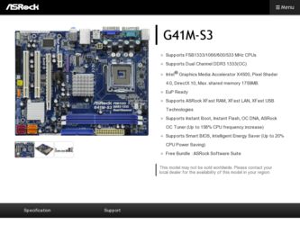 G41M-S3 driver download page on the ASRock site