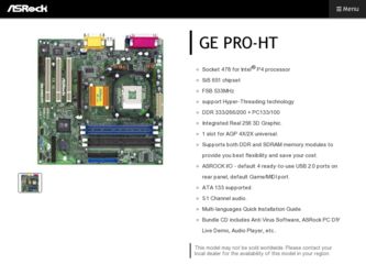 GE PRO-HT driver download page on the ASRock site