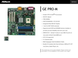 GE PRO-M driver download page on the ASRock site