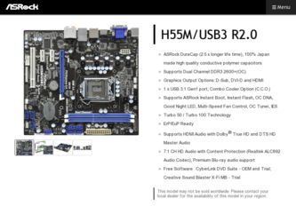 H55M/USB3 R2.0 driver download page on the ASRock site