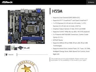 H55M driver download page on the ASRock site