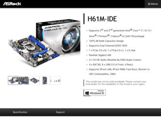 H61M-IDE driver download page on the ASRock site
